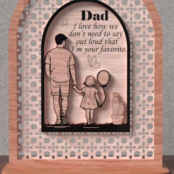 Intra απο ξύλο plywood  Χρώμα wenge 3mm-4mm πάχος - Μπαμπάς είμαι το αγαπημένο σου σημάδι Δίασταση 20x25 cm INTRAFABR-96280595 - Image 1