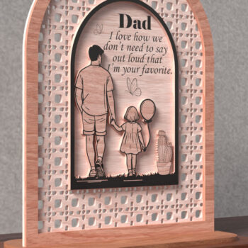 Intra απο ξύλο plywood  Χρώμα wenge 3mm-4mm πάχος - Μπαμπάς είμαι το αγαπημένο σου σημάδι Δίασταση 20x25 cm INTRAFABR-96280595 - Image 3