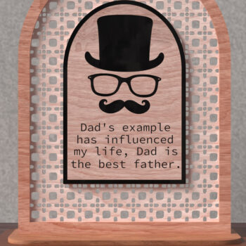 Intra απο ξύλο plywood  Χρώμα wenge 3mm-4mm πάχος - Ο μπαμπάς είναι το καλύτερο Father Sign Δίασταση 20x25 cm INTRAFABR-111783616 - Image 1