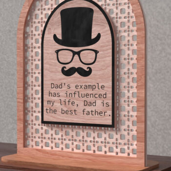 Intra απο ξύλο plywood  Χρώμα wenge 3mm-4mm πάχος - Ο μπαμπάς είναι το καλύτερο Father Sign Δίασταση 20x25 cm INTRAFABR-111783616 - Image 2