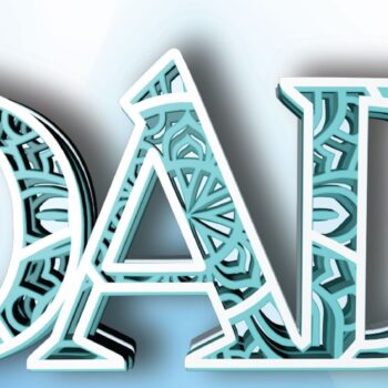 Intra απο ξύλο plywood  Χρώμα wenge 3mm-4mm πάχος - Dad , Mandala , 4 Layers , Letters Δίασταση 30x30 cm INTRAFABR-120167536 - Image 4