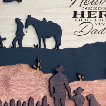 Intra απο ξύλο plywood  Χρώμα wenge 3mm-4mm πάχος - Glowforge Frame Memorial Dad Δίασταση 8x10 cm INTRAFABR-125248463 - Image 3