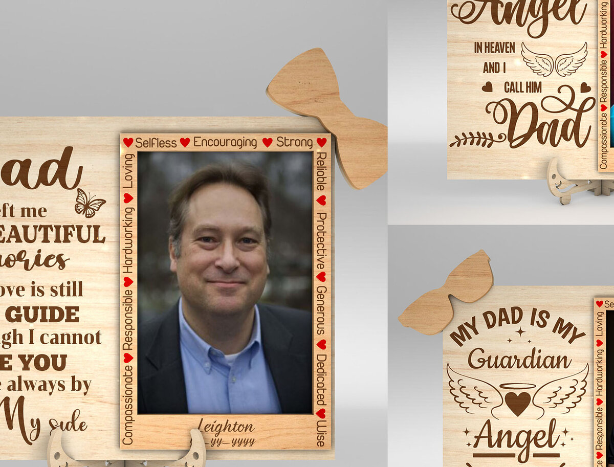 Intra απο ξύλο plywood  Χρώμα wenge 3mm-4mm πάχος - Κορνίζα μνημείου μπαμπά Δίασταση 4x6 cm INTRAFABR-123644409