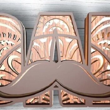 Intra απο ξύλο plywood Χρώμα wenge 3mm-4mm πάχος - Dad Mustache , 5 Layers , Mandala Δίασταση 30x30 cm INTRAFABR-101007679 - Image 2