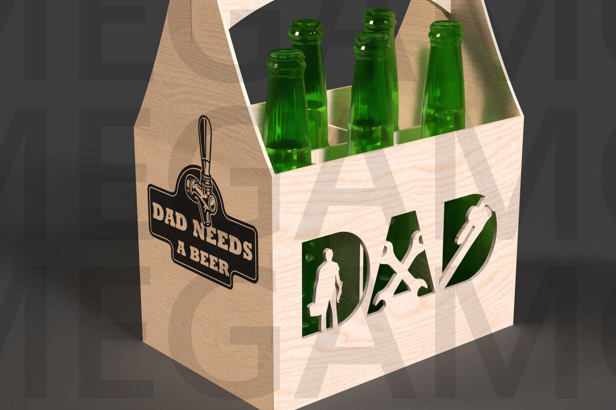 Intra απο ξύλο plywood  Χρώμα wenge 3mm-4mm πάχος - Ο μπαμπάς χρειάζεται ένα με θήκη μπύρας Δίασταση 20x20 cm INTRAFABR-119065093