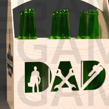 Intra απο ξύλο plywood  Χρώμα wenge 3mm-4mm πάχος - Ο μπαμπάς χρειάζεται ένα με θήκη μπύρας Δίασταση 20x20 cm INTRAFABR-119065093 - Image 2