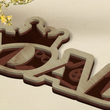 Intra απο ξύλο plywood  Χρώμα wenge 3mm-4mm πάχος - Διακοσμητικό διακοσμητικό κοπής με λέιζερ DAD Δίασταση 14x5 cm INTRAFABR-119065116 - Image 3