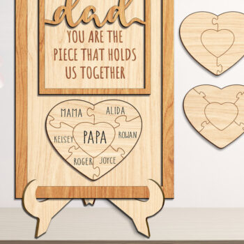 Intra απο ξύλο plywood Χρώμα wenge 3mm-4mm πάχος - Dad Puzzle Desk Sign - Break Jhon Δίασταση 30x20 cm INTRAFABR-123180209 - Image 1