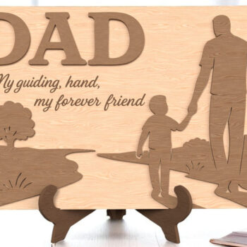Intra απο ξύλο plywood  Χρώμα wenge 3mm-4mm πάχος - Dad Sign – My Forever Friend Plaque Δίασταση 6x6 cm INTRAFABR-26062607 - Image 1