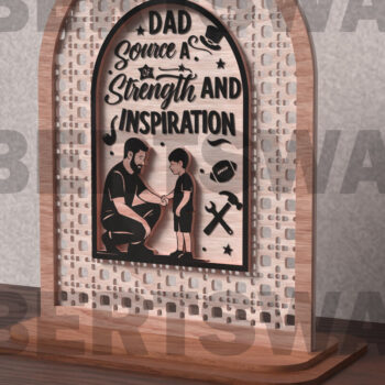 Intra απο ξύλο plywood  Χρώμα wenge 3mm-4mm πάχος - Dad Strength and Inspiration Δίασταση 20x20 cm INTRAFABR-34932548 - Image 1