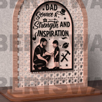 Intra απο ξύλο plywood  Χρώμα wenge 3mm-4mm πάχος - Dad Strength and Inspiration Δίασταση 20x20 cm INTRAFABR-34932548 - Image 2