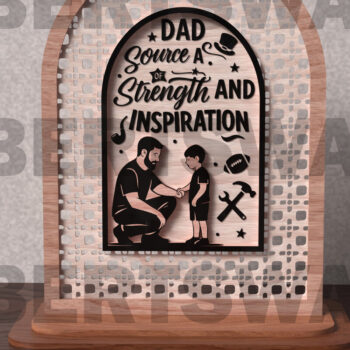 Intra απο ξύλο plywood  Χρώμα wenge 3mm-4mm πάχος - Dad Strength and Inspiration Δίασταση 20x20 cm INTRAFABR-34932548 - Image 3