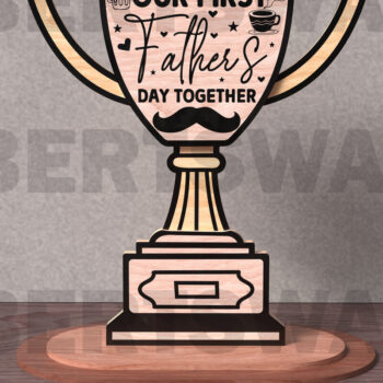 Intra απο ξύλο plywood  Χρώμα wenge 3mm-4mm πάχος - Dad Trophy Quote Bundle Δίασταση 20x20 cm INTRAFABR-98053888 - Image 6