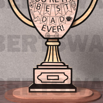 Intra απο ξύλο plywood  Χρώμα wenge 3mm-4mm πάχος - Dad Trophy Quote Bundle Δίασταση 20x20 cm INTRAFABR-98053888 - Image 9