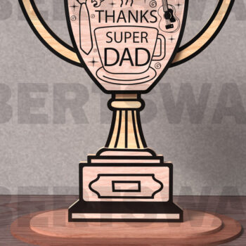 Intra απο ξύλο plywood  Χρώμα wenge 3mm-4mm πάχος - Dad Trophy Quote Bundle Δίασταση 20x20 cm INTRAFABR-98053888 - Image 11