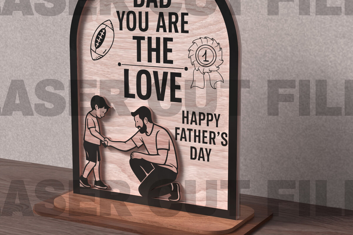 Intra απο ξύλο plywood  Χρώμα wenge 3mm-4mm πάχος - Μπαμπάς Είσαι το σύμβολο Love Δίασταση 20x20 cm INTRAFABR-98053901