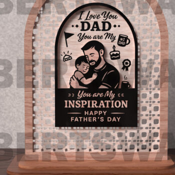 Intra απο ξύλο plywood Χρώμα wenge 3mm-4mm πάχος - Dad You're My Inspiration Δίασταση 20x20 cm INTRAFABR-97970584 - Image 1