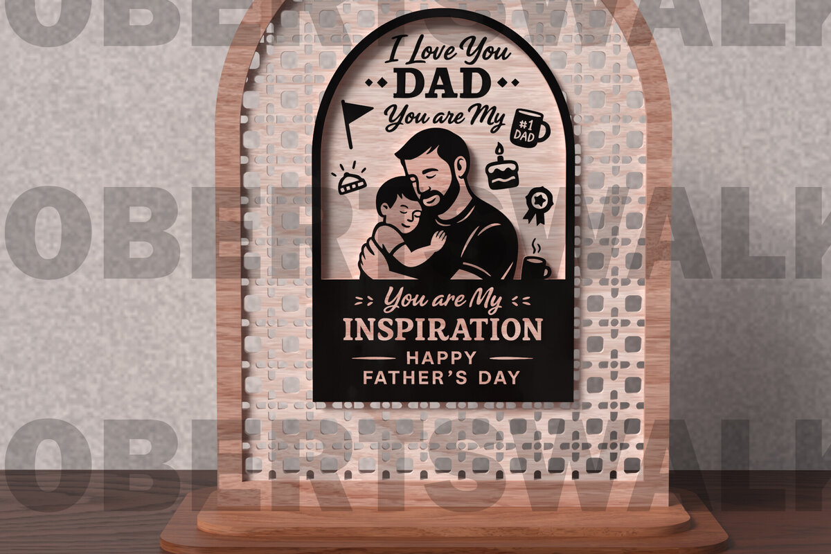 Intra απο ξύλο plywood  Χρώμα wenge 3mm-4mm πάχος - Dad You're My Inspiration Δίασταση 20x20 cm INTRAFABR-97970584