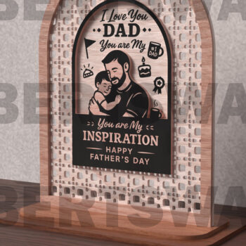 Intra απο ξύλο plywood Χρώμα wenge 3mm-4mm πάχος - Dad You're My Inspiration Δίασταση 20x20 cm INTRAFABR-97970584 - Image 2