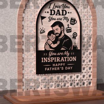 Intra απο ξύλο plywood Χρώμα wenge 3mm-4mm πάχος - Dad You're My Inspiration Δίασταση 20x20 cm INTRAFABR-97970584 - Image 3