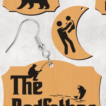 Intra απο ξύλο plywood  Χρώμα wenge 3mm-4mm πάχος - Πακέτο Σκουλαρίκια Daddy Bear Δίασταση 3x3 cm INTRAFABR-97970594 - Image 1