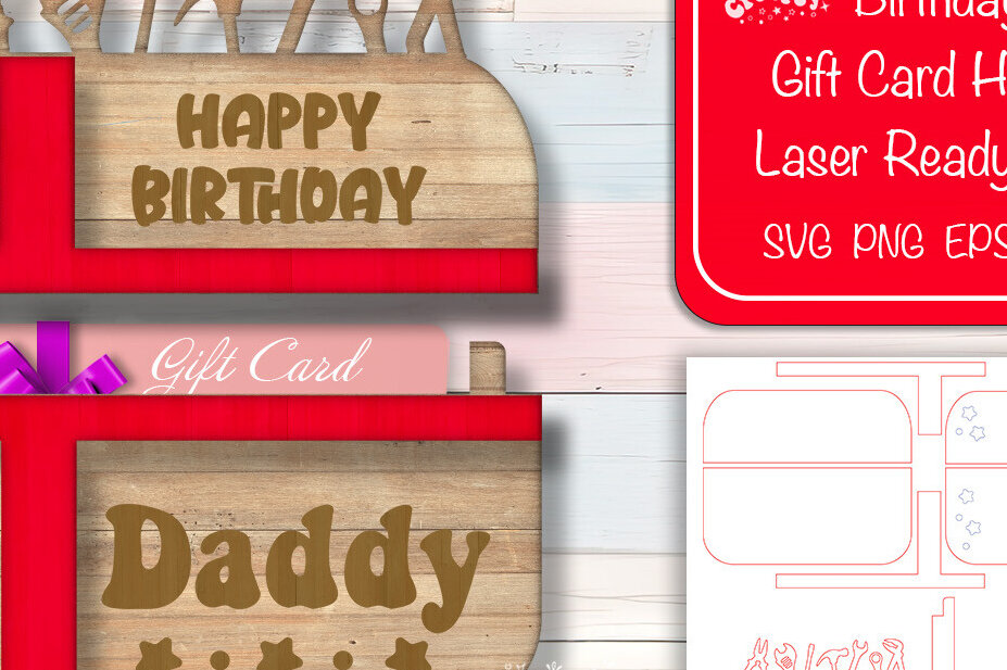 Intra απο ξύλο plywood  Χρώμα wenge 3mm-4mm πάχος - Laser θήκη δώρου γενεθλίων μπαμπά Δίασταση 20x20 cm INTRAFABR-97970601