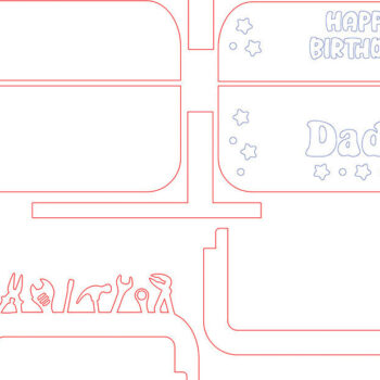 Intra απο ξύλο plywood  Χρώμα wenge 3mm-4mm πάχος - Laser θήκη δώρου γενεθλίων μπαμπά Δίασταση 20x20 cm INTRAFABR-97970601 - Image 2