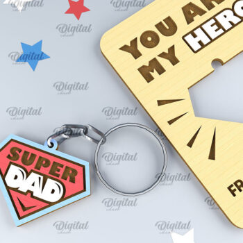 Intra απο ξύλο plywood  Χρώμα wenge 3mm-4mm πάχος - Dads Day Keychains Card Δίασταση 4x4 cm INTRAFABR-67326426 - Image 5