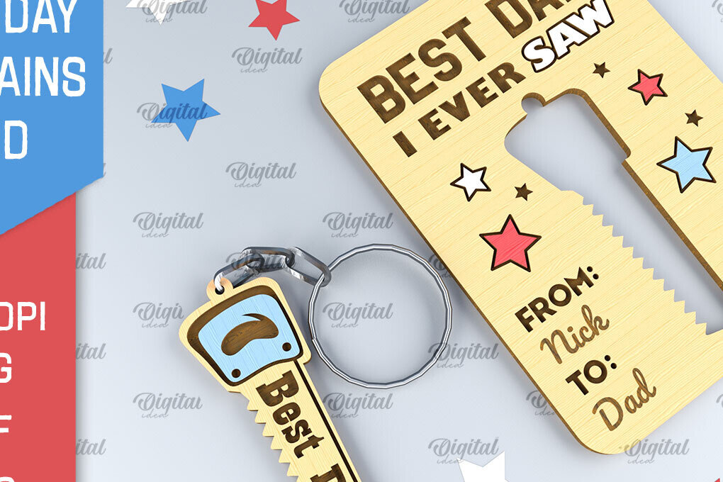 Intra απο ξύλο plywood  Χρώμα wenge 3mm-4mm πάχος - Dads Day Keychains Card Δίασταση 4x4 cm INTRAFABR-25310517