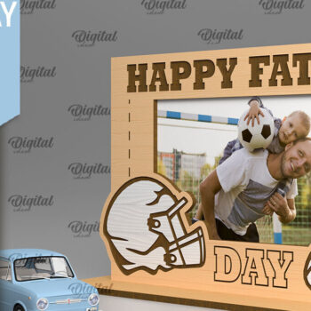 Intra απο ξύλο plywood Χρώμα wenge 3mm-4mm πάχος - με κορνίζα για την ημέρα του πατέρα Δίασταση 20x25 cm INTRAFABR-123125192 - Image 1