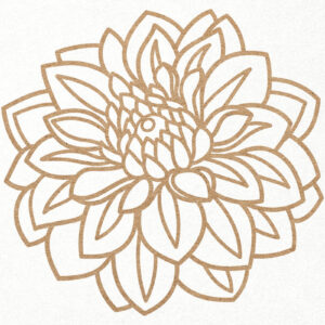 Intra απο ξύλο plywood  Χρώμα wenge 3mm-4mm πάχος - Λουλούδι Ντάλια για Δίασταση 30x20 cm INTRAFABR-118975629