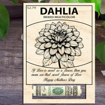 Intra απο ξύλο plywood  Χρώμα wenge 3mm-4mm πάχος - Κάτοχος χρημάτων για την Ημέρα της Μητέρας Dahlia Δίασταση 30x20 cm INTRAFABR-92012253 - Image 1