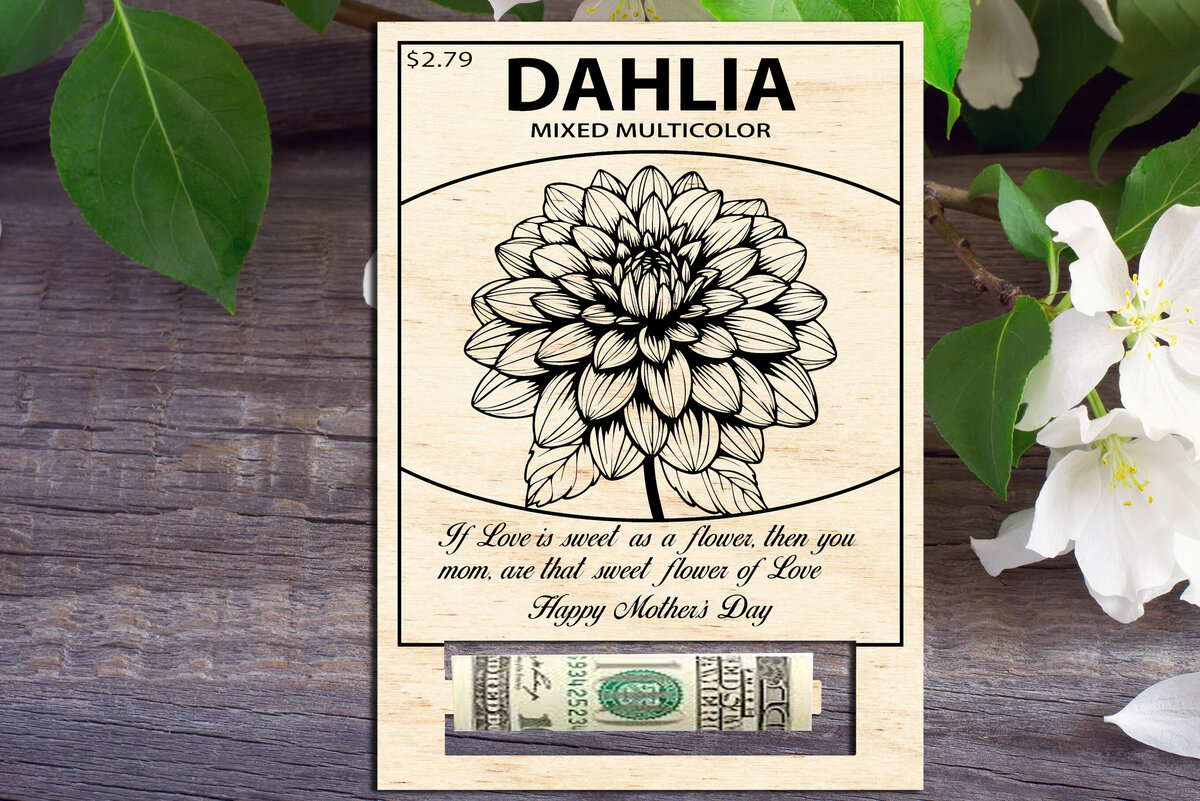 Intra απο ξύλο plywood  Χρώμα wenge 3mm-4mm πάχος - Κάτοχος χρημάτων για την Ημέρα της Μητέρας Dahlia Δίασταση 30x20 cm INTRAFABR-92012253