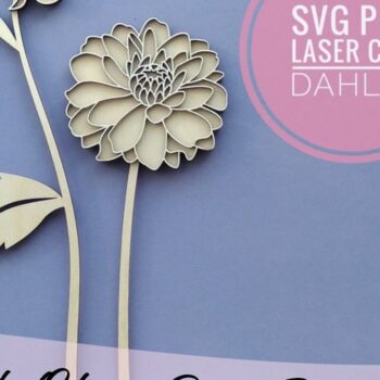 Intra απο ξύλο plywood Χρώμα wenge 3mm-4mm πάχος - Dahlia Flower Δίασταση 20x20 cm INTRAFABR-29467354 - Image 1