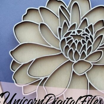 Intra απο ξύλο plywood Χρώμα wenge 3mm-4mm πάχος - Dahlia Flower Δίασταση 20x20 cm INTRAFABR-29467354 - Image 2