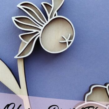 Intra απο ξύλο plywood Χρώμα wenge 3mm-4mm πάχος - Dahlia Flower Δίασταση 20x20 cm INTRAFABR-29467354 - Image 3