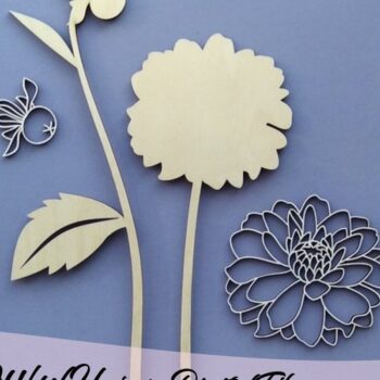 Intra απο ξύλο plywood Χρώμα wenge 3mm-4mm πάχος - Dahlia Flower Δίασταση 20x20 cm INTRAFABR-29467354 - Image 4