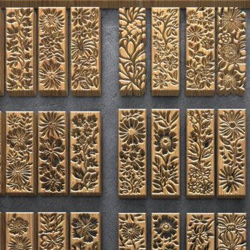 Intra απο ξύλο plywood  Χρώμα wenge 3mm-4mm πάχος - Πακέτο λουλουδιών Daisy Bloom Δίασταση 3200x7200 cm INTRAFABR-122114048 - Image 1