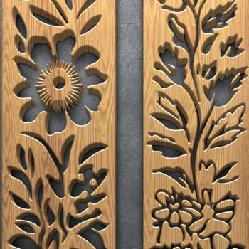 Intra απο ξύλο plywood  Χρώμα wenge 3mm-4mm πάχος - Πακέτο λουλουδιών Daisy Bloom Δίασταση 3200x7200 cm INTRAFABR-122114048 - Image 2