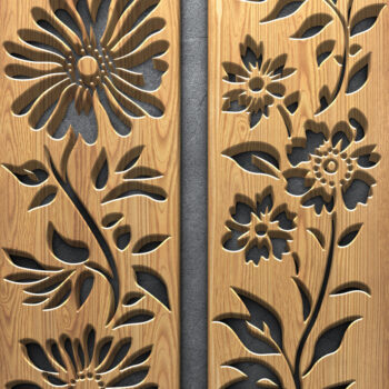 Intra απο ξύλο plywood  Χρώμα wenge 3mm-4mm πάχος - Πακέτο λουλουδιών Daisy Bloom Δίασταση 3200x7200 cm INTRAFABR-122114048 - Image 3