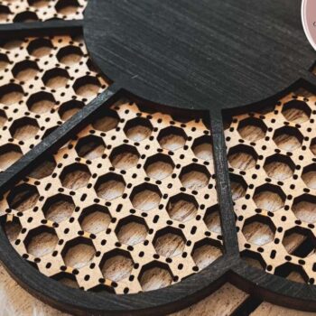 Intra απο ξύλο plywood  Χρώμα wenge 3mm-4mm πάχος - Daisy Cane Weave Δίασταση 6x6 cm INTRAFABR-21706094 - Image 2