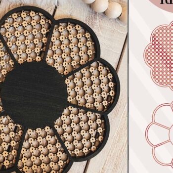 Intra απο ξύλο plywood  Χρώμα wenge 3mm-4mm πάχος - Daisy Cane Weave Δίασταση 6x6 cm INTRAFABR-21706094 - Image 3