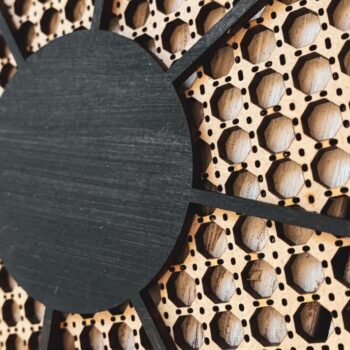 Intra απο ξύλο plywood  Χρώμα wenge 3mm-4mm πάχος - Daisy Cane Weave Δίασταση 6x6 cm INTRAFABR-21706094 - Image 5