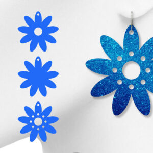 Intra απο ξύλο plywood  Χρώμα wenge 3mm-4mm πάχος - Σκουλαρίκια Μαργαρίτα, Σκουλαρίκια λουλουδιών Δίασταση 3x3 cm INTRAFABR-21703291