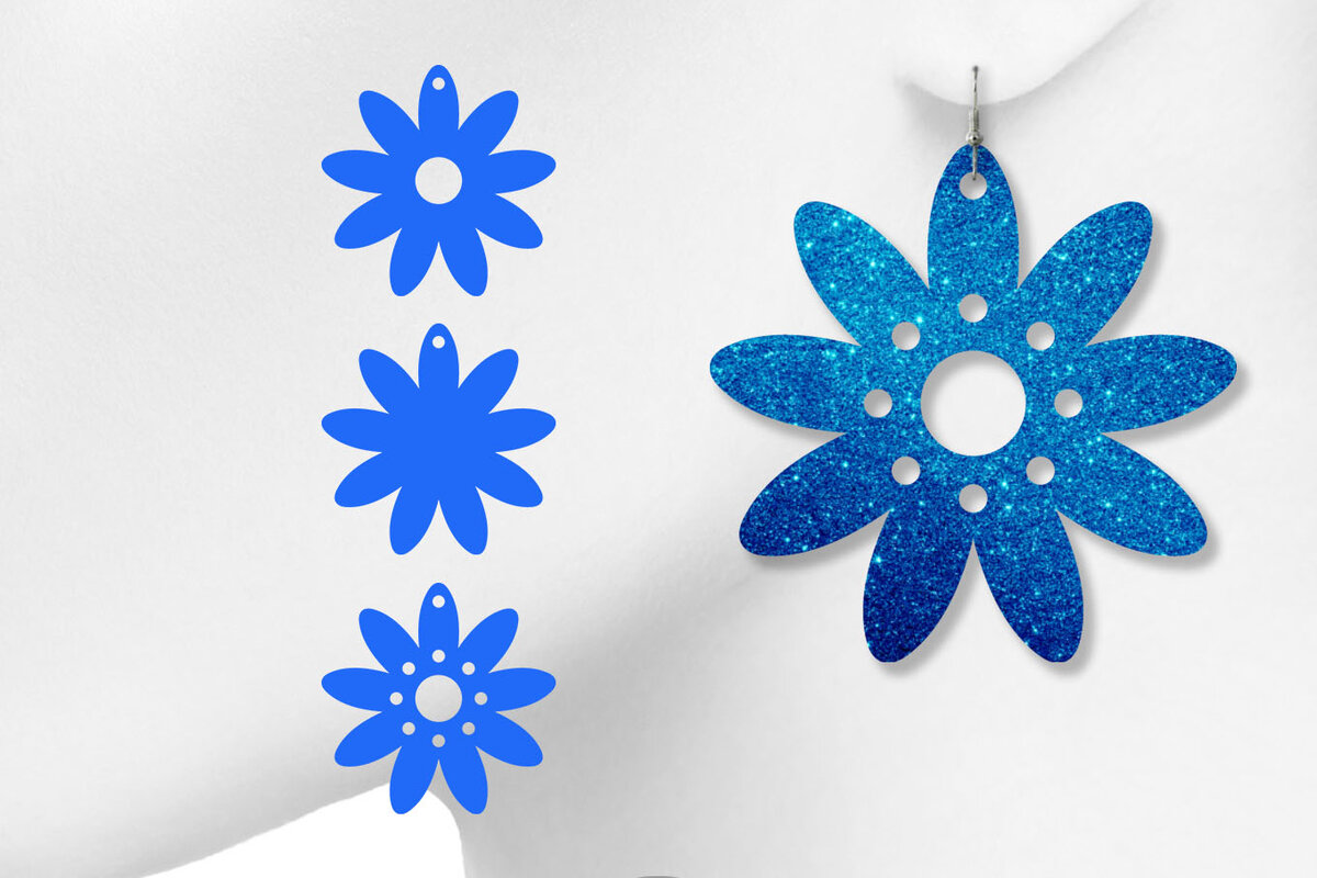 Intra απο ξύλο plywood  Χρώμα wenge 3mm-4mm πάχος - Σκουλαρίκια Μαργαρίτα, Σκουλαρίκια λουλουδιών Δίασταση 3x3 cm INTRAFABR-21703291