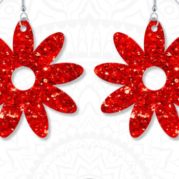 Intra απο ξύλο plywood  Χρώμα wenge 3mm-4mm πάχος - Σκουλαρίκια Μαργαρίτα, Σκουλαρίκια λουλουδιών Δίασταση 3x3 cm INTRAFABR-21703291 - Image 2