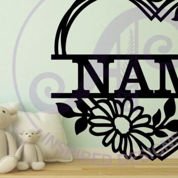 Intra απο ξύλο plywood  Χρώμα wenge 3mm-4mm πάχος - Μαργαρίτα Λουλούδι Καρδιά Σήμα Όνομα Δίασταση 30x20 cm INTRAFABR-26387810 - Image 2