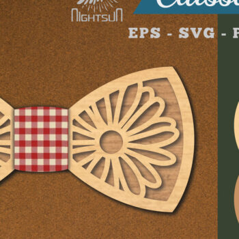 Intra απο ξύλο plywood Χρώμα wenge 3mm-4mm πάχος - Daisy Flower Παπιγιόν με κομμένο λέιζερ Δίασταση 20x20 cm INTRAFABR-115218226 - Image 1