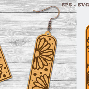 Intra απο ξύλο plywood Χρώμα wenge 3mm-4mm πάχος - Σκουλαρίκια Daisy Flower Δίασταση 3x3 cm INTRAFABR-122736888 - Image 1