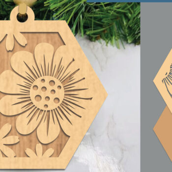 Intra απο ξύλο plywood  Χρώμα wenge 3mm-4mm πάχος - Στολίδι Daisy Flower Δίασταση 6x6 cm INTRAFABR-97791938 - Image 1